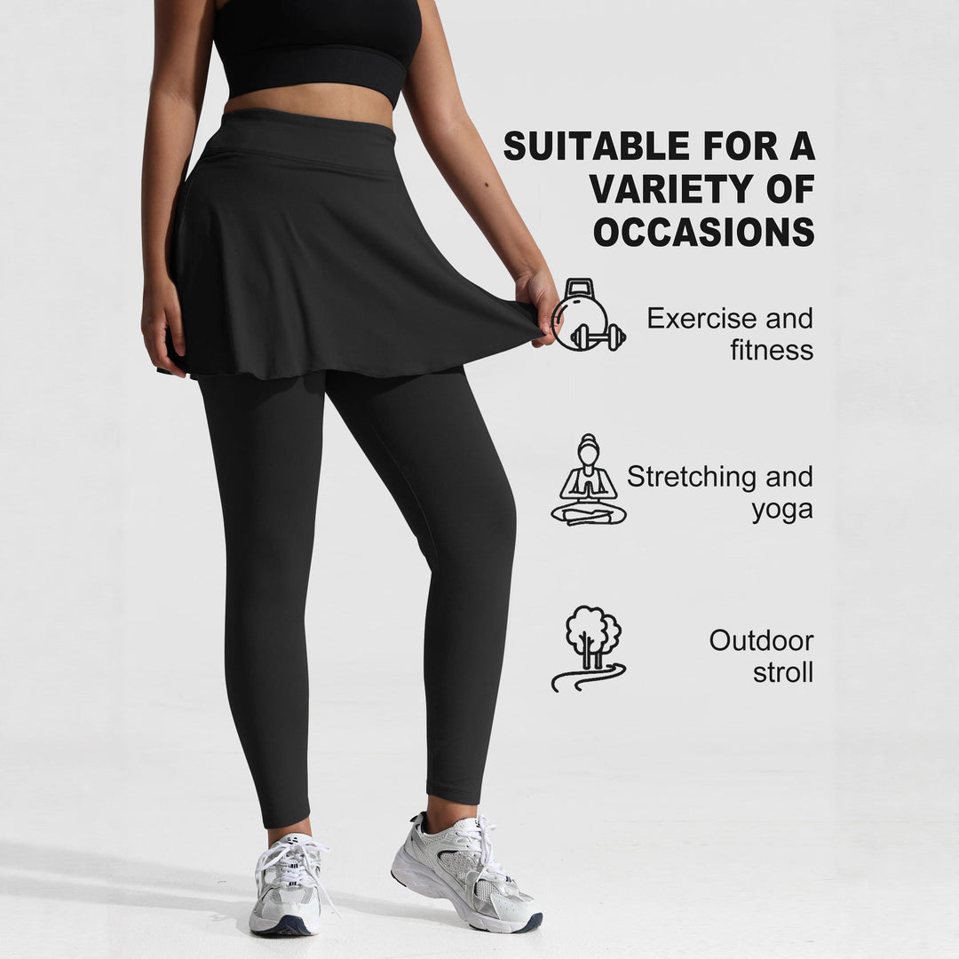 Lori | Chic Fleece Lined Leggings with Attached Skirt