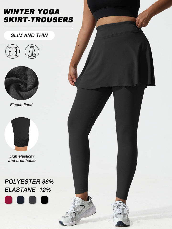 Lori | Chic Fleece Lined Leggings with Attached Skirt