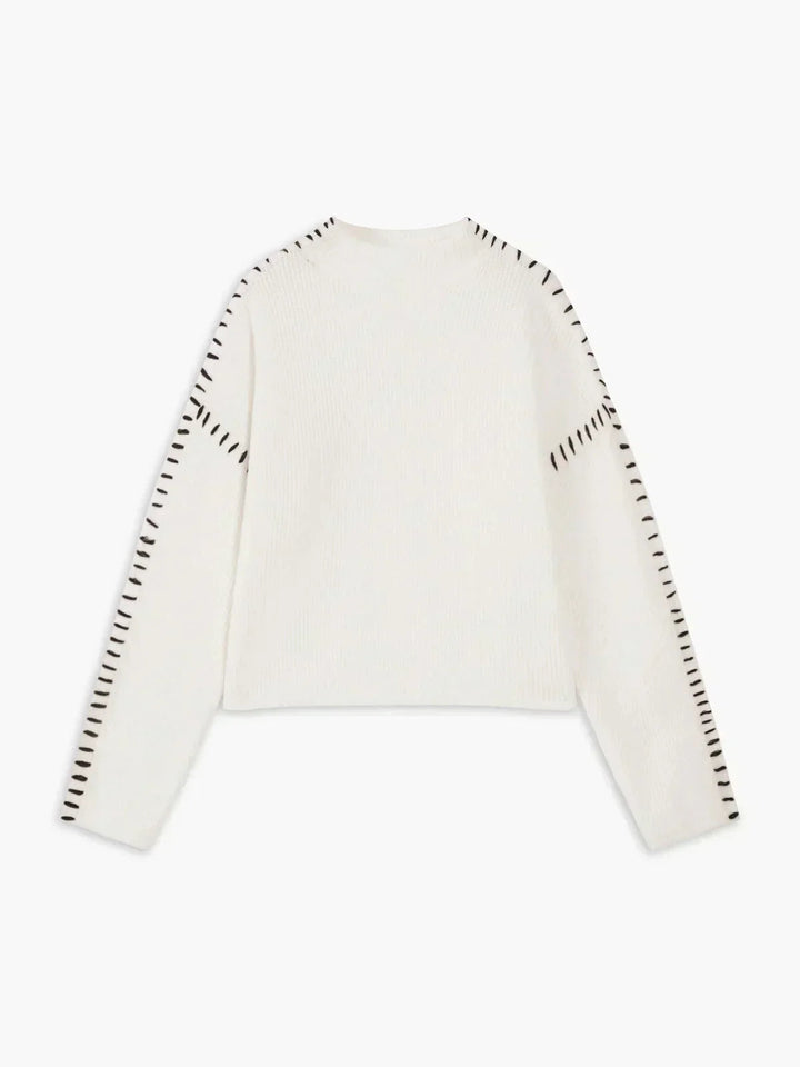 Lori | Cozy Whipstitch Oversized Mock Neck Sweater