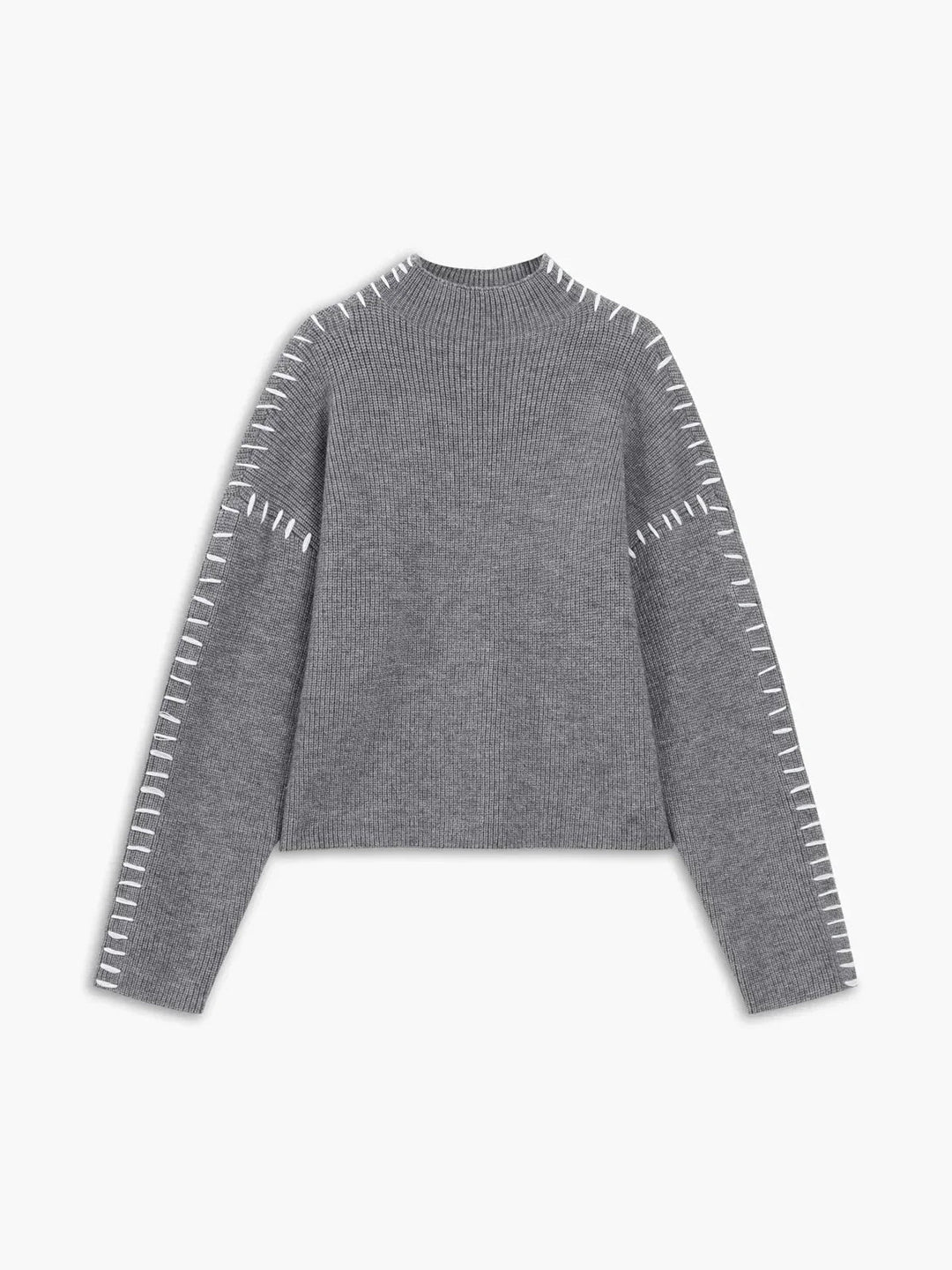 Lori | Cozy Whipstitch Oversized Mock Neck Sweater