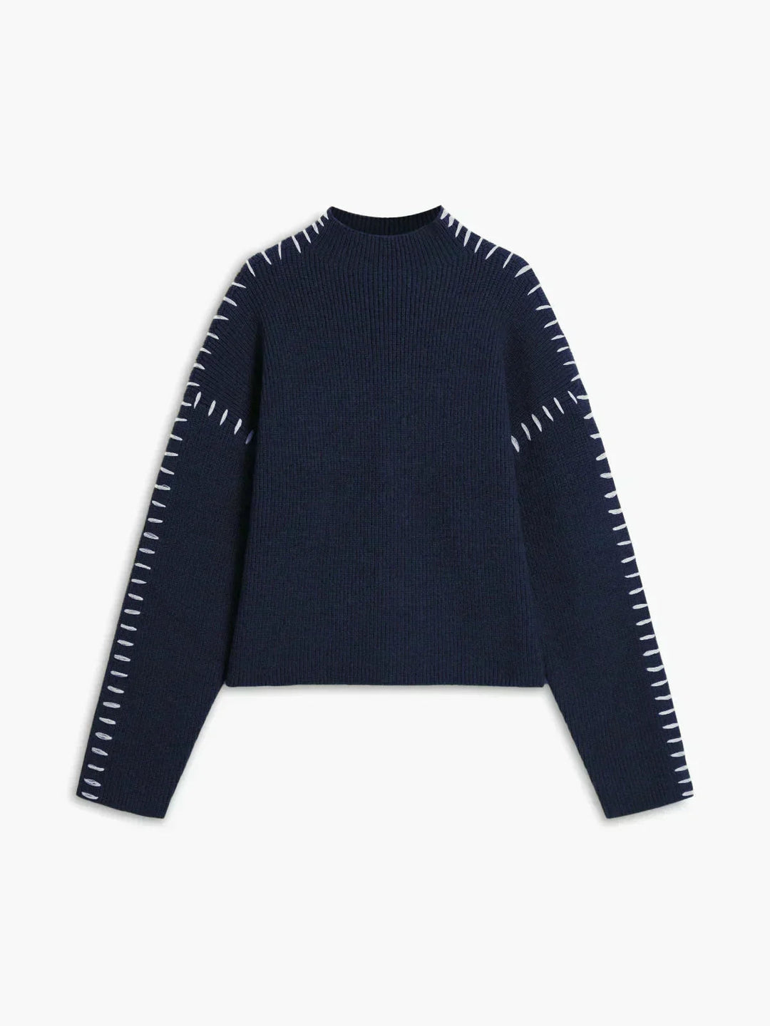 Lori | Cozy Whipstitch Oversized Mock Neck Sweater