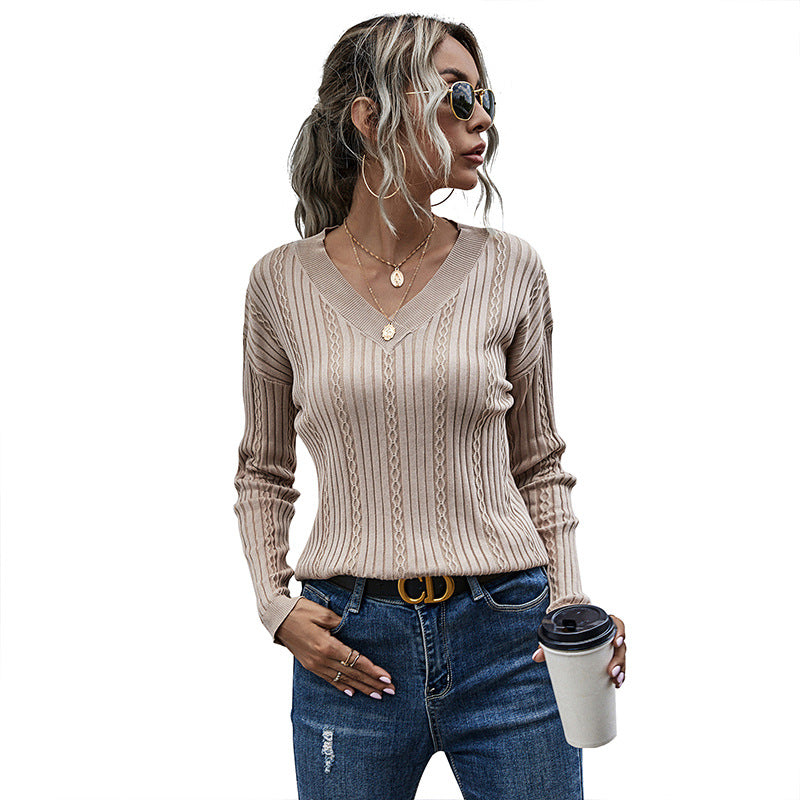Lori | Polished Off-Shoulder Ribbed Cable Knit Sweater