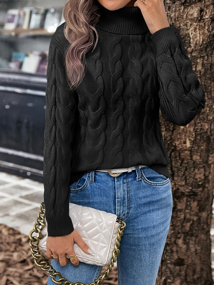 Lori | Refined Cable-Knit Turtleneck Sweater