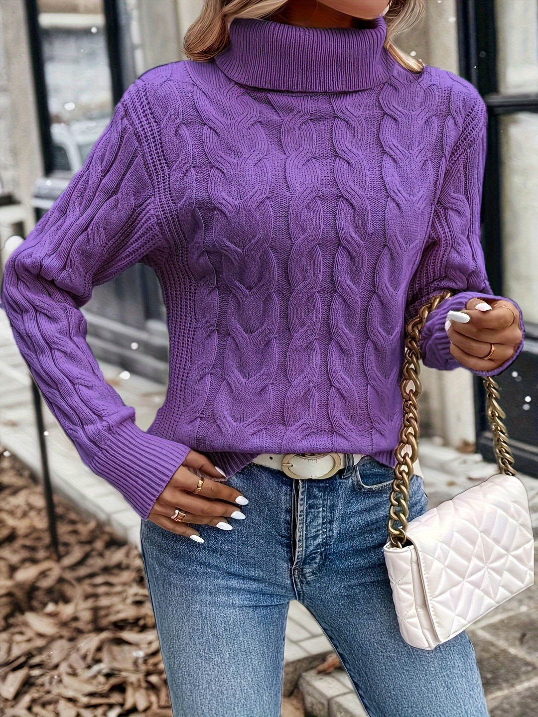Lori | Refined Cable-Knit Turtleneck Sweater