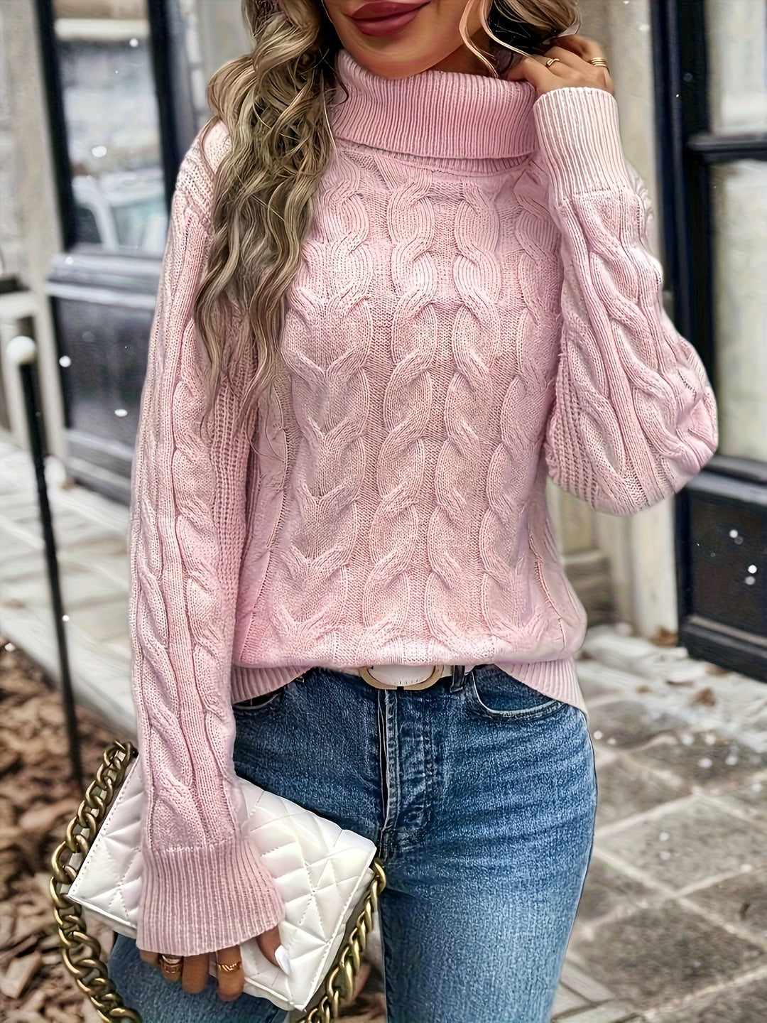 Lori | Refined Cable-Knit Turtleneck Sweater