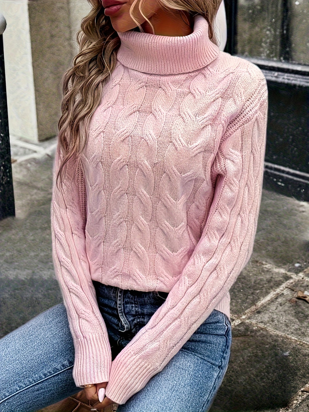 Lori | Refined Cable-Knit Turtleneck Sweater