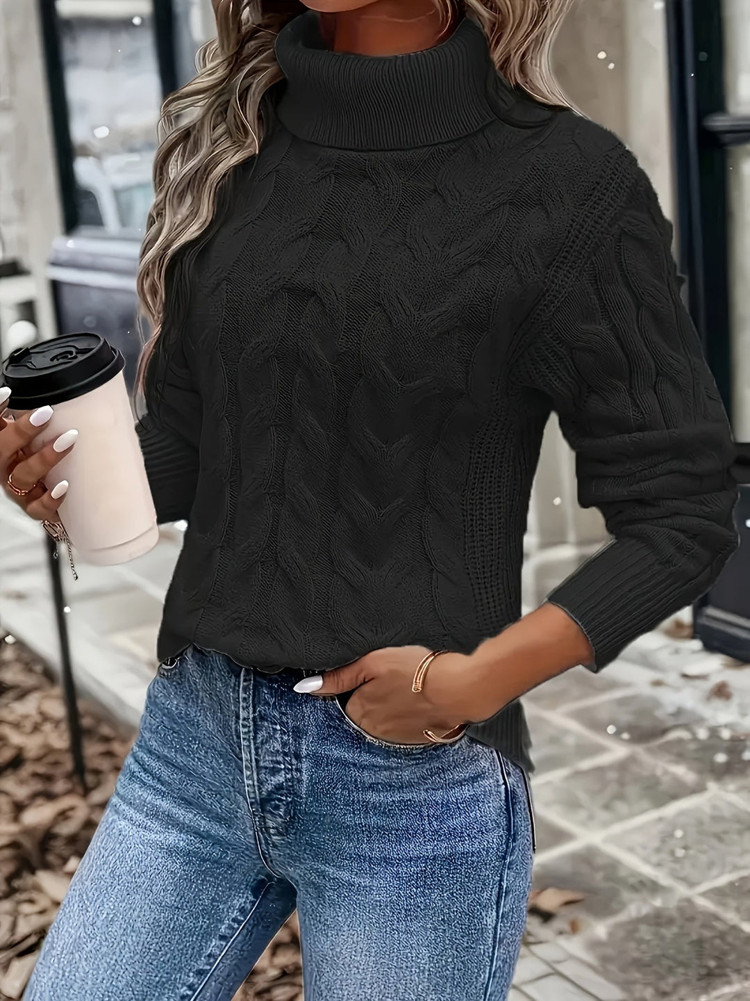 Lori | Refined Cable-Knit Turtleneck Sweater