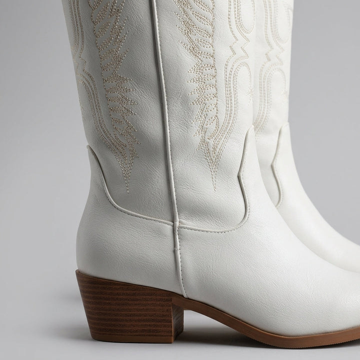 Lori | Relaxed Stitched Mid-Calf Cowboy Boots