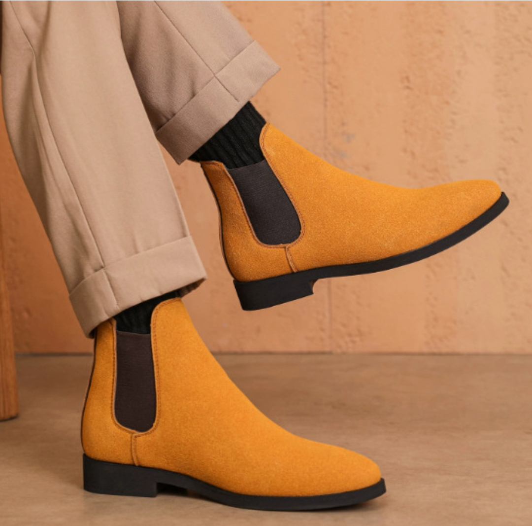 Lucas | Graceful Textured Slip-On Chelsea Boots