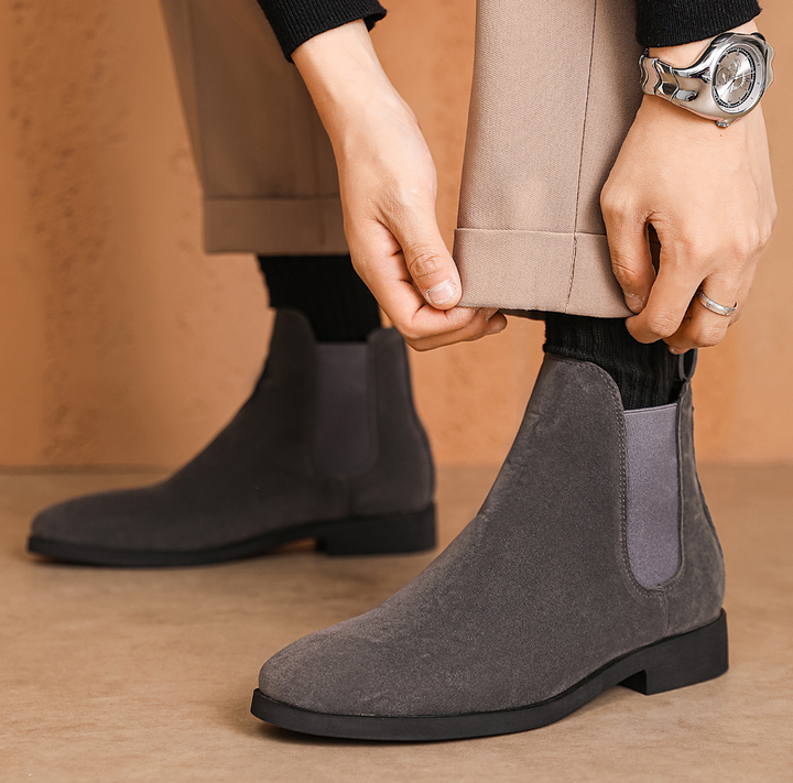 Lucas | Graceful Textured Slip-On Chelsea Boots