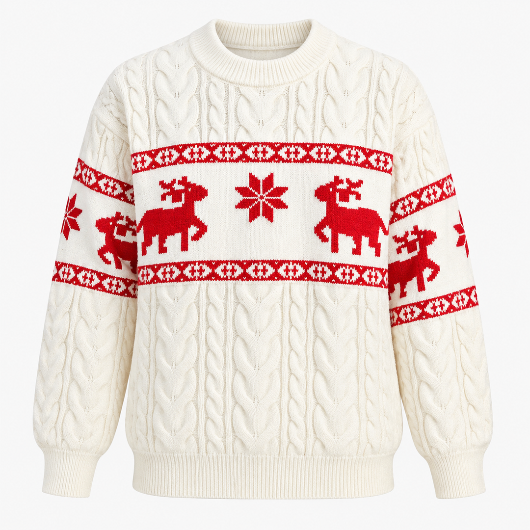 Luke | Reindeer Cable Knit Mens Xmas Sweaters