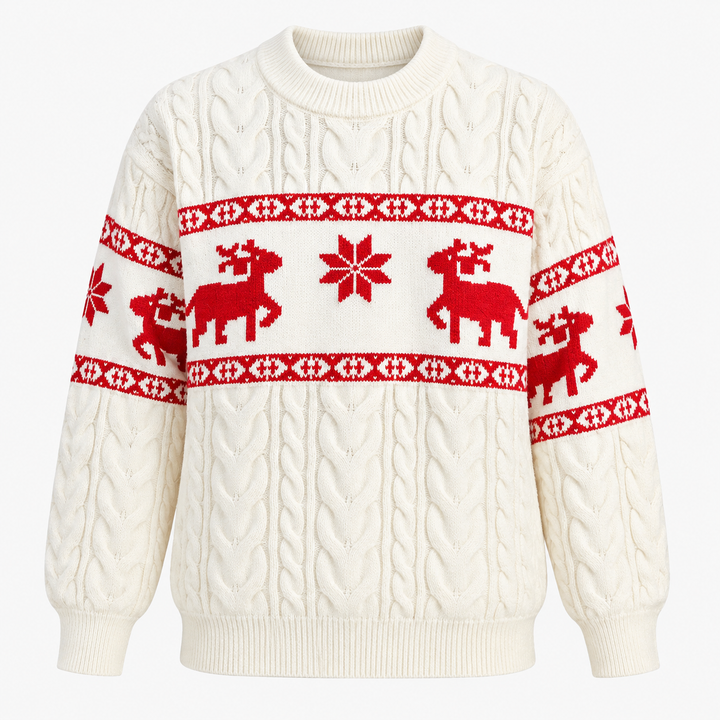 Luke | Reindeer Cable Knit Mens Xmas Sweaters