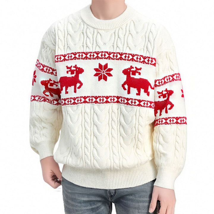 Luke | Reindeer Cable Knit Mens Xmas Sweaters