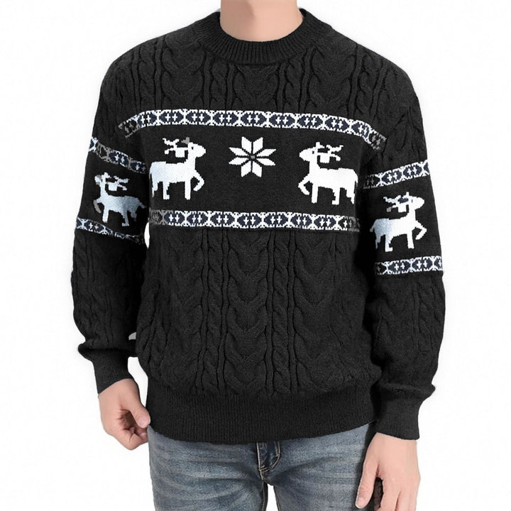 Luke | Reindeer Cable Knit Mens Xmas Sweaters