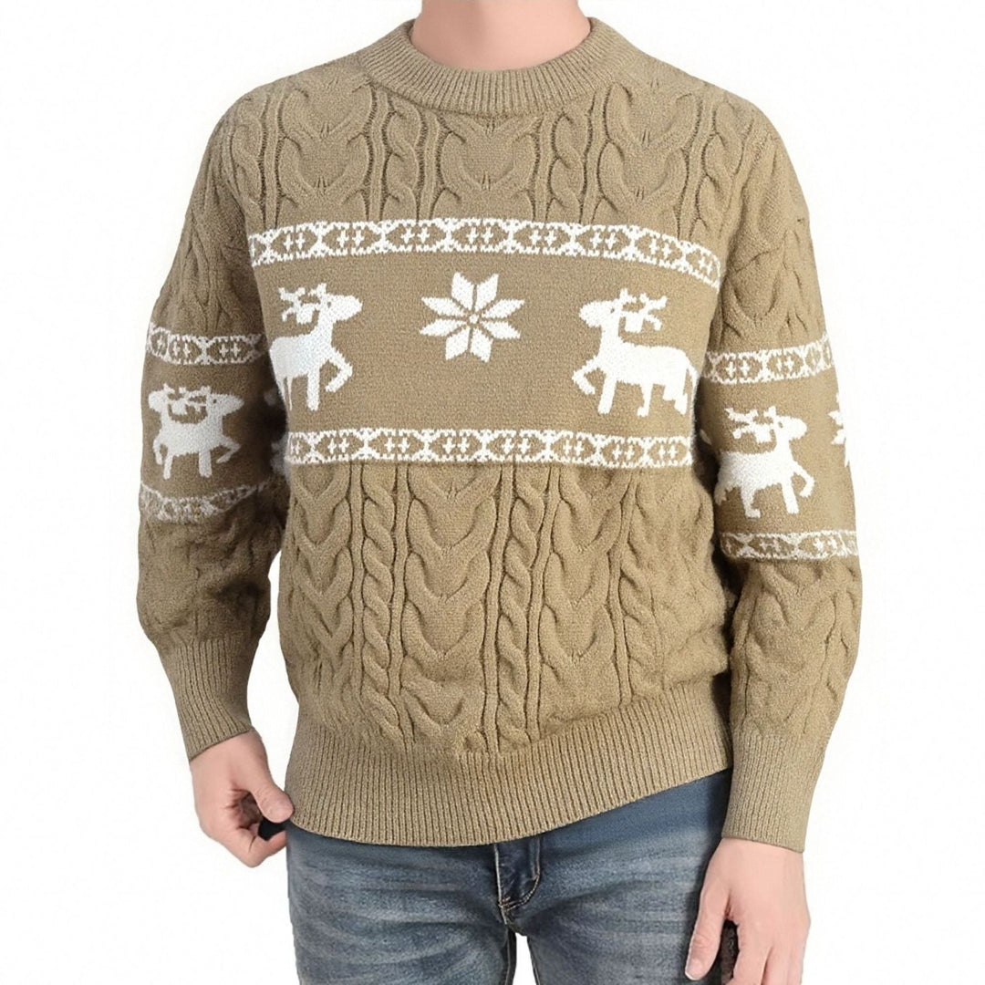Luke | Reindeer Cable Knit Mens Xmas Sweaters