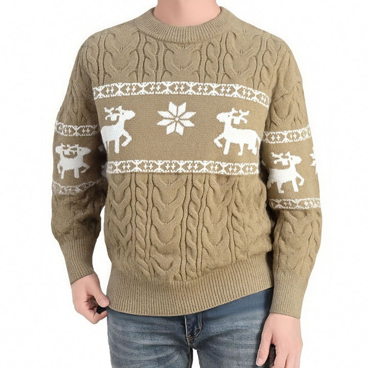 Luke | Reindeer Cable Knit Mens Xmas Sweaters