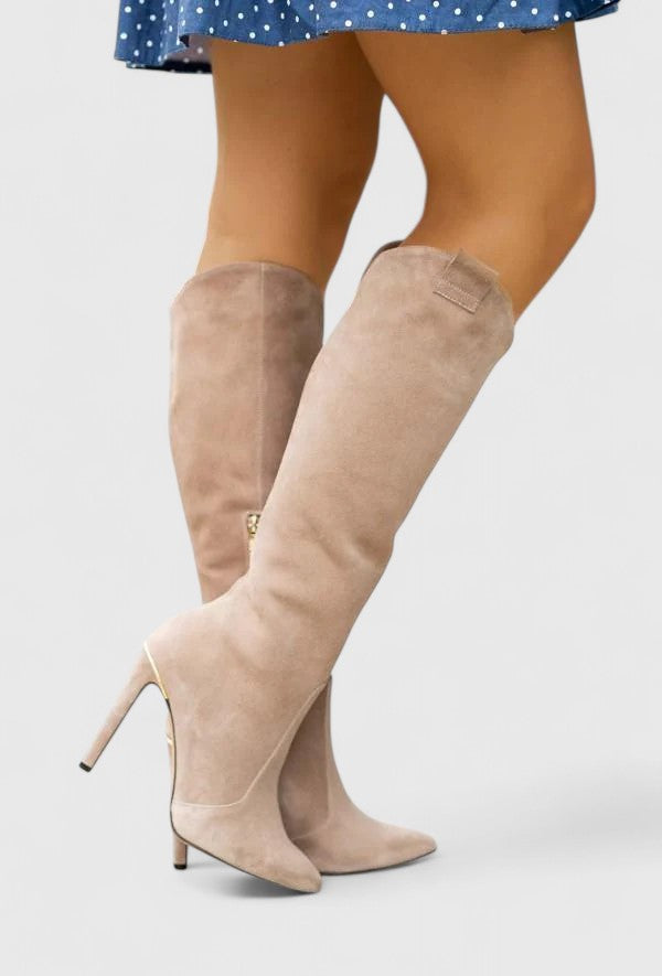 Madison | Polished Pointed Toe Stiletto Knee High Boots