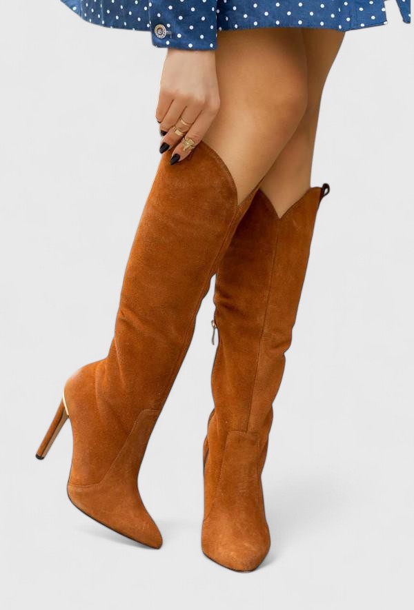 Madison | Polished Pointed Toe Stiletto Knee High Boots