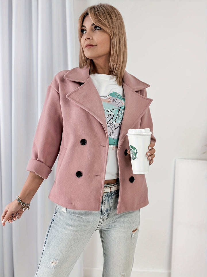 Madison | Timeless Double-Breasted Cropped Pea Coat