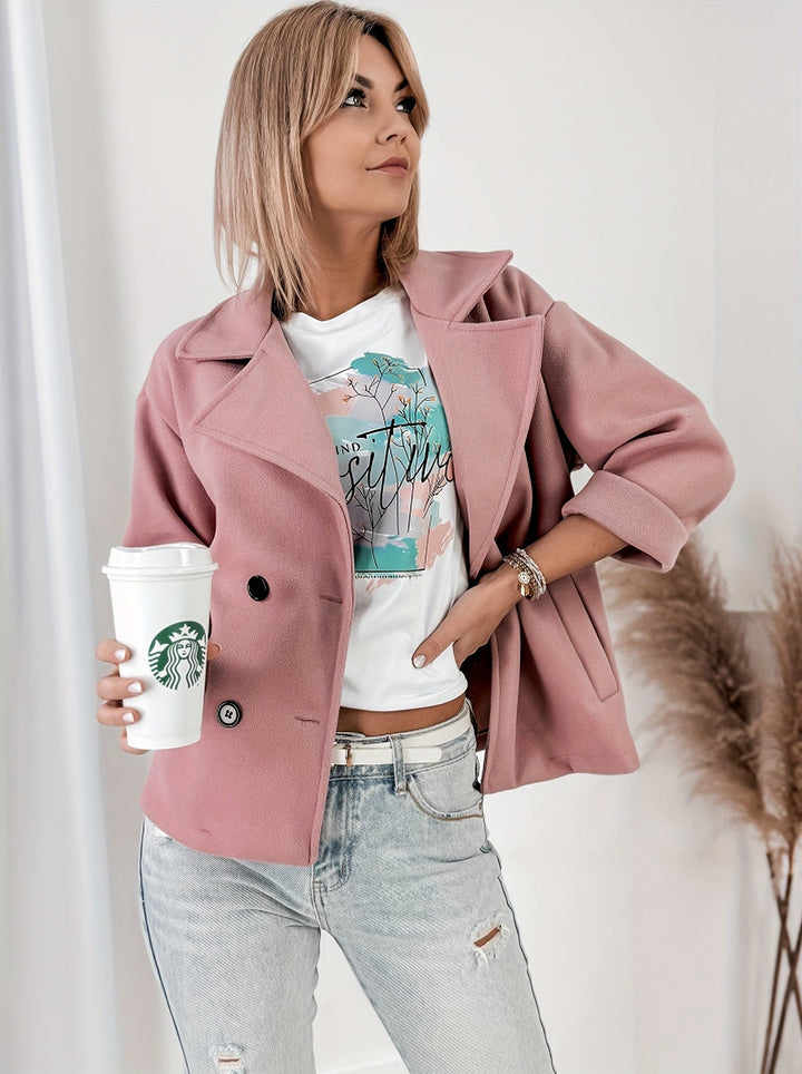 Madison | Timeless Double-Breasted Cropped Pea Coat