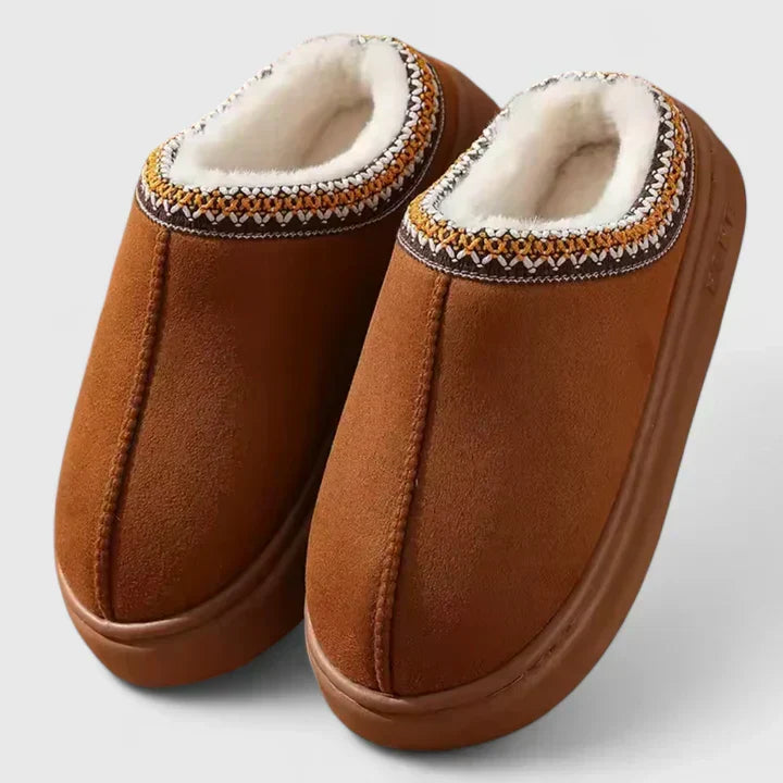 Margaret | Polished Fleece-Lined Clog Slippers