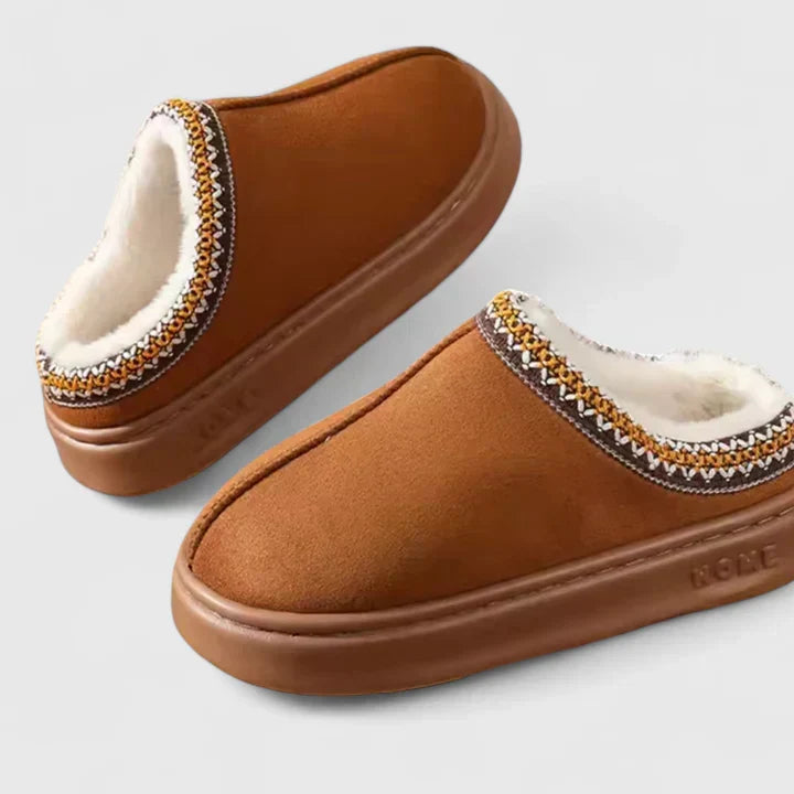 Margaret | Polished Fleece-Lined Clog Slippers