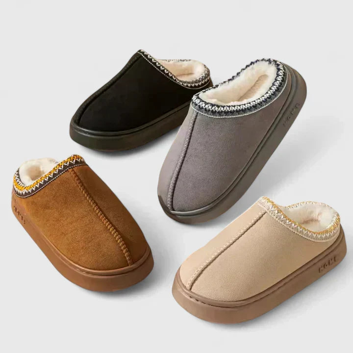 Margaret | Polished Fleece-Lined Clog Slippers