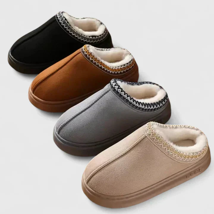Margaret | Polished Fleece-Lined Clog Slippers