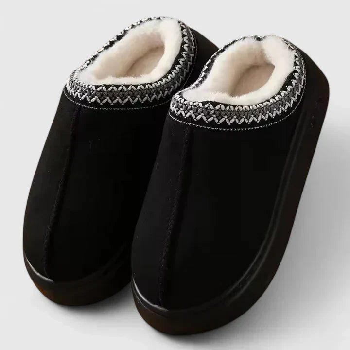 Margaret | Polished Fleece-Lined Clog Slippers