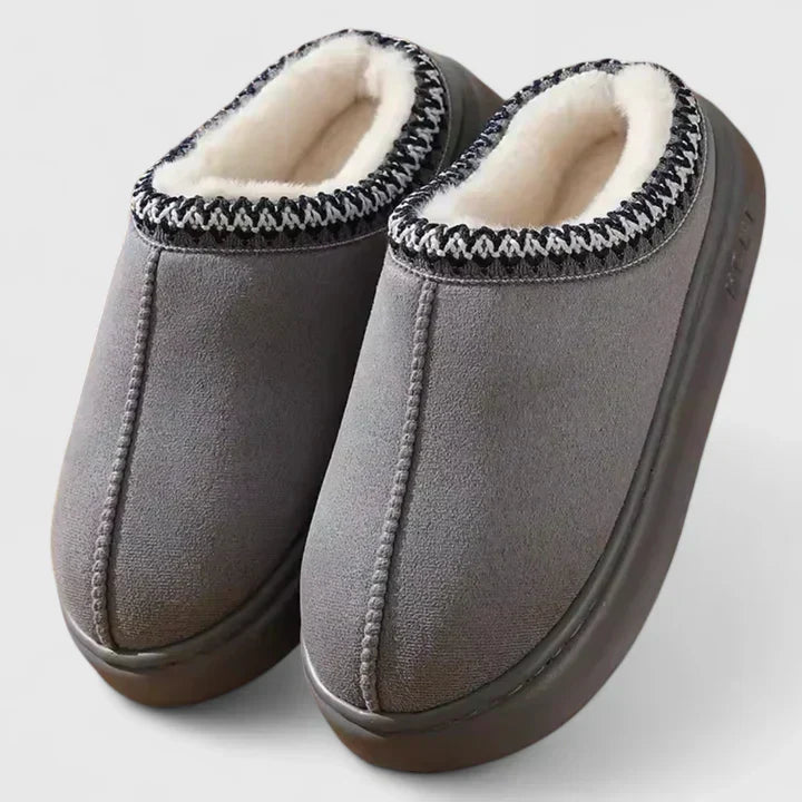 Margaret | Polished Fleece-Lined Clog Slippers
