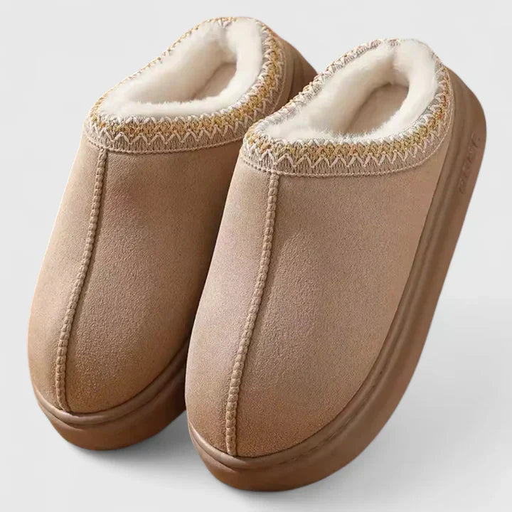 Margaret | Polished Fleece-Lined Clog Slippers