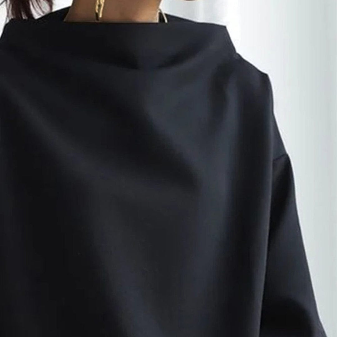 Margaret | Polished Oversized Sweater with High Neck Batwing Sleeves