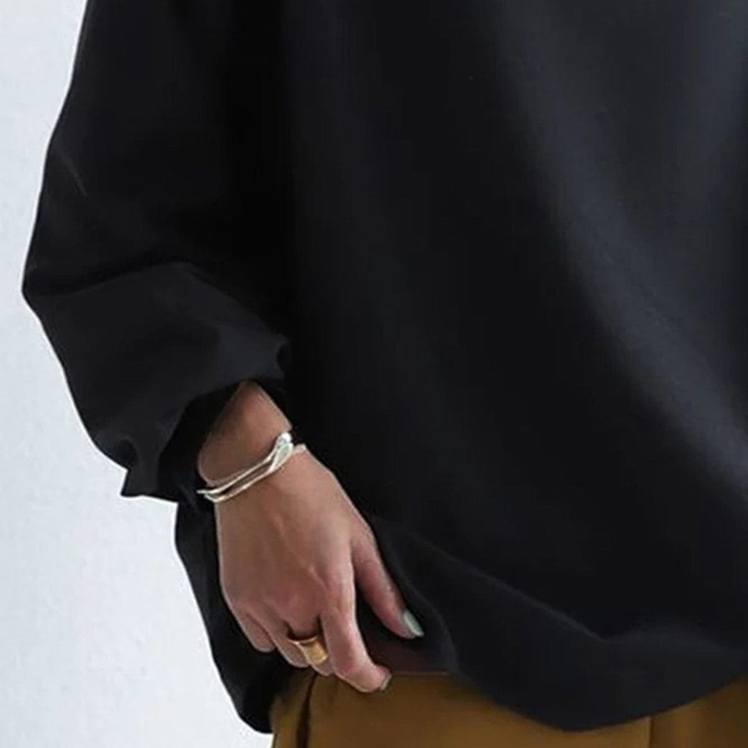 Margaret | Polished Oversized Sweater with High Neck Batwing Sleeves
