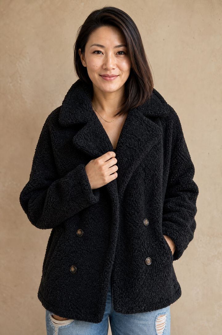 Margaret | Sophisticated Double-Breasted Sherpa Jacket