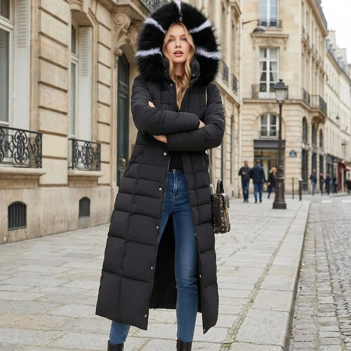 Maria | Long Belted Hooded Winter Puffer Jacket