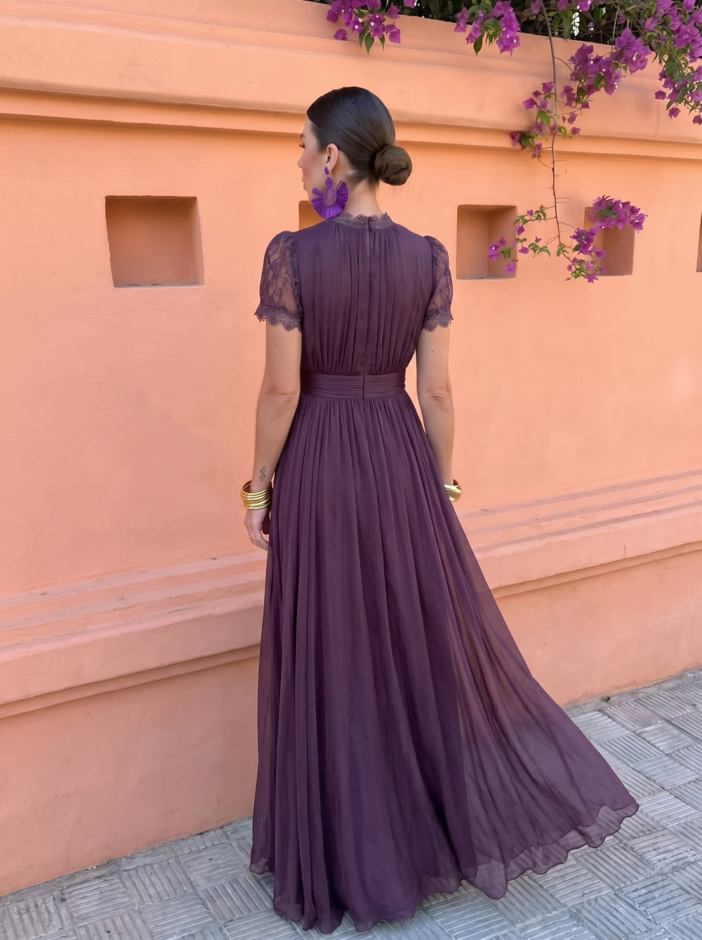 Maria | Stylish Pleated Long Sleeve Holiday Dress
