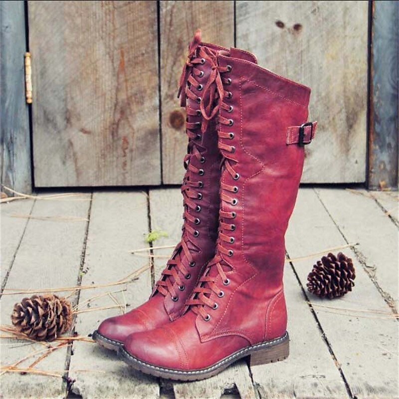 Marilyn | Effortless Lace-Up Knee High Riding Boots