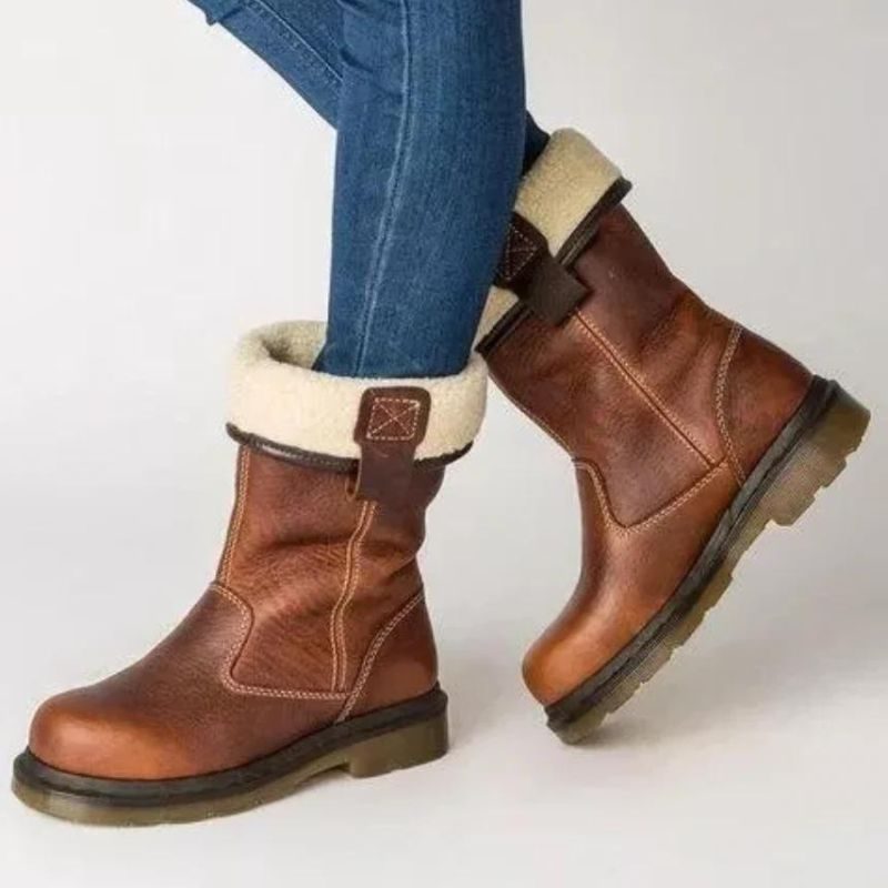 Marilyn | Fold-Over Cuff Winter Ankle Snow Boots Women