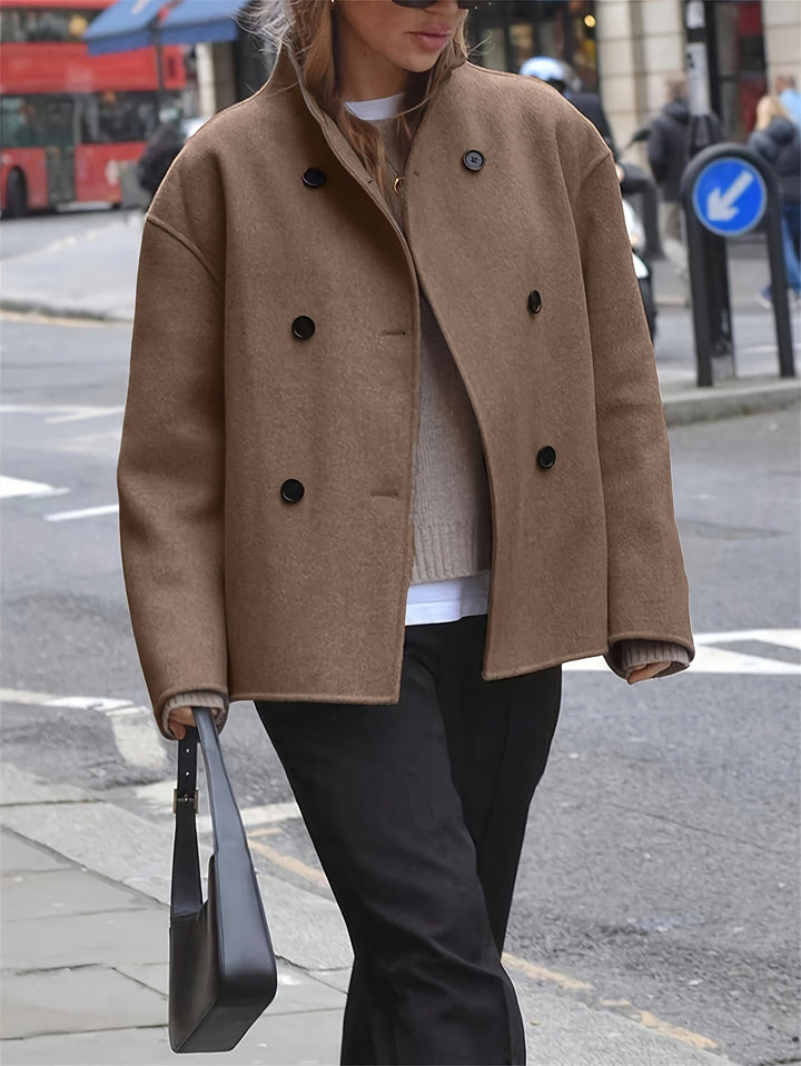 Marilyn | Relaxed Oversized Double-Breasted Camel Coat