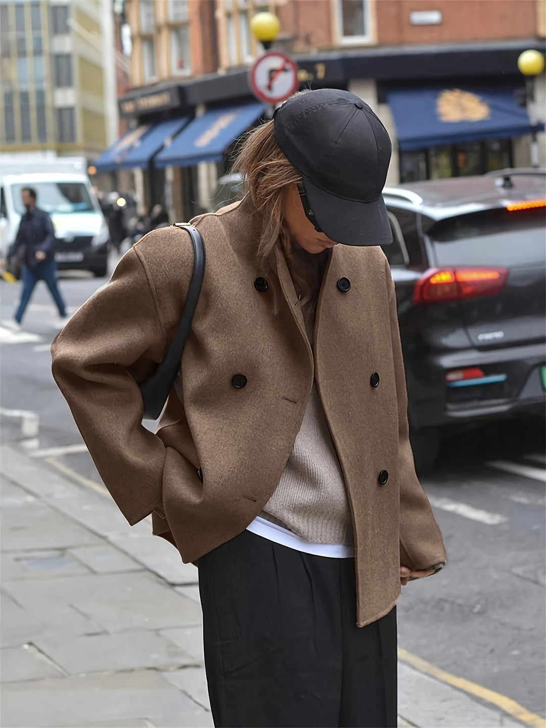 Marilyn | Relaxed Oversized Double-Breasted Camel Coat