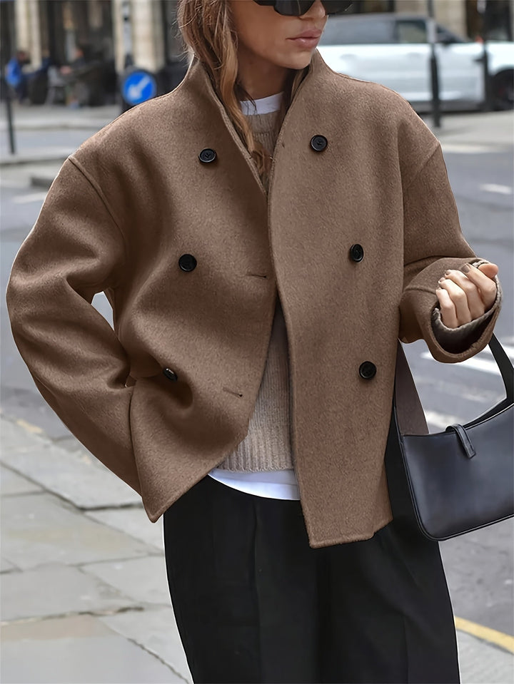 Marilyn | Relaxed Oversized Double-Breasted Camel Coat