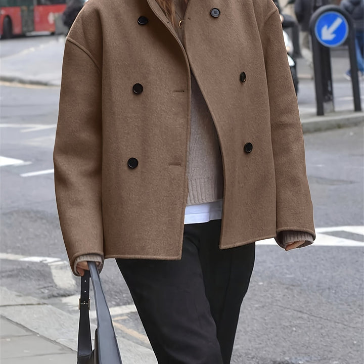Marilyn | Relaxed Oversized Double-Breasted Camel Coat