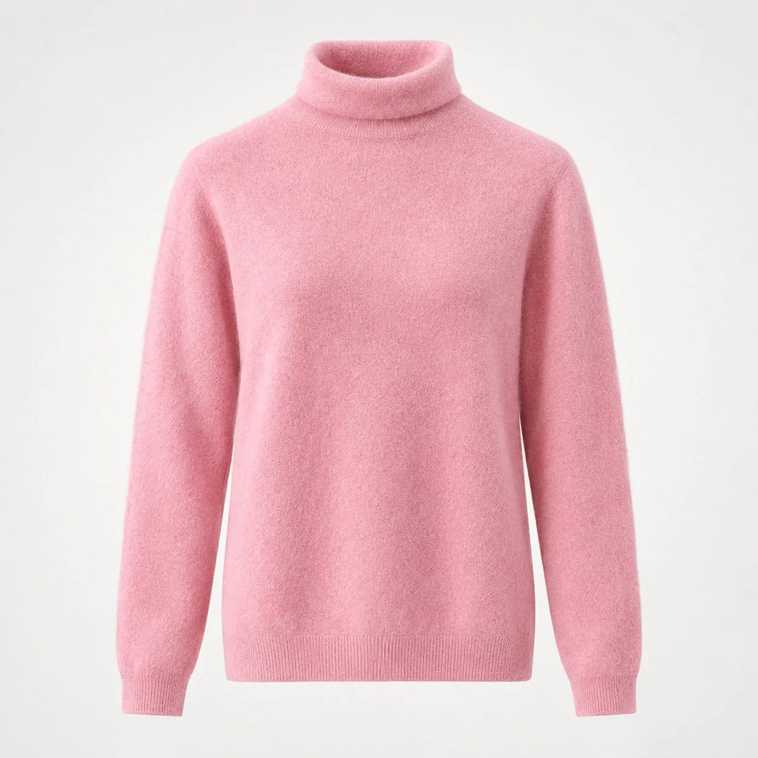 Marilyn | Stylish Ribbed Trim Long Sleeve Turtleneck Sweater