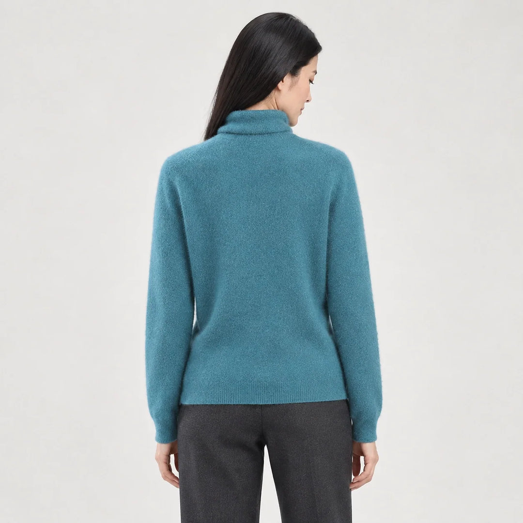 Marilyn | Stylish Ribbed Trim Long Sleeve Turtleneck Sweater