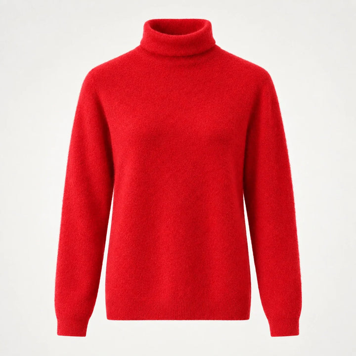 Marilyn | Stylish Ribbed Trim Long Sleeve Turtleneck Sweater