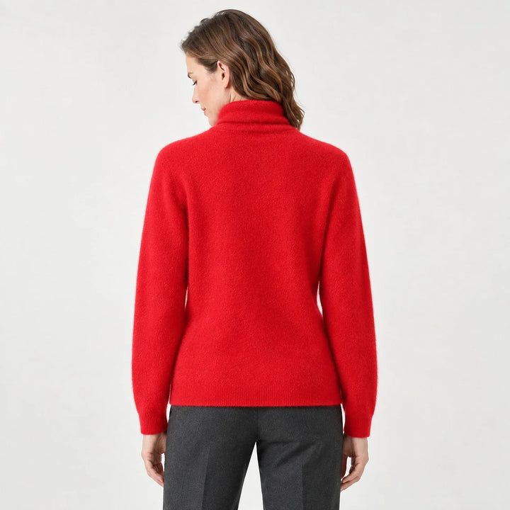 Marilyn | Stylish Ribbed Trim Long Sleeve Turtleneck Sweater