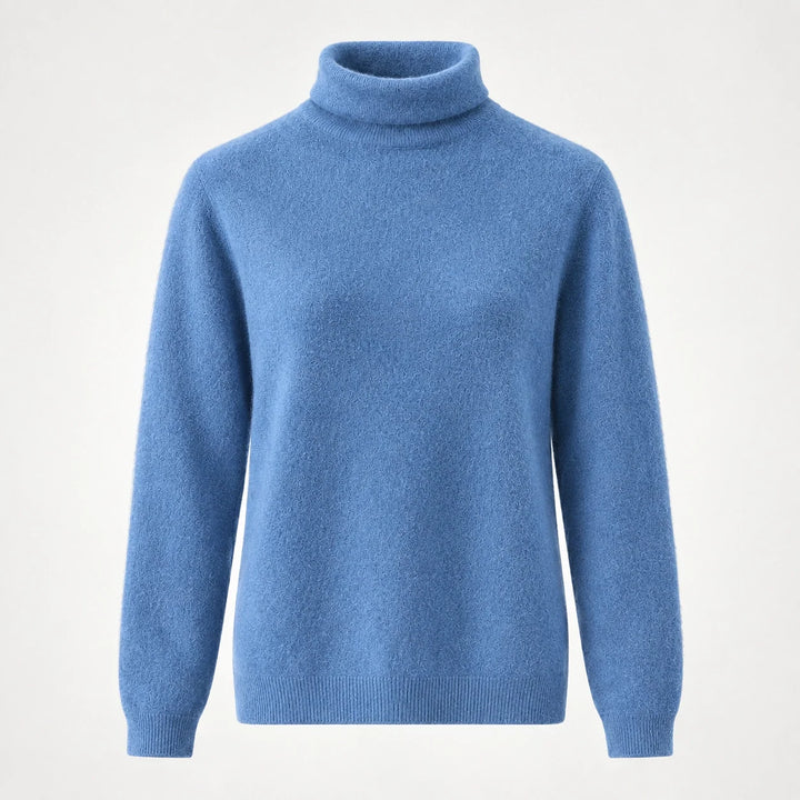 Marilyn | Stylish Ribbed Trim Long Sleeve Turtleneck Sweater