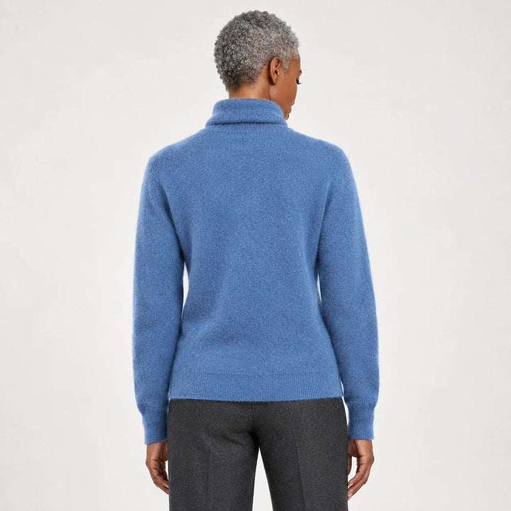 Marilyn | Stylish Ribbed Trim Long Sleeve Turtleneck Sweater