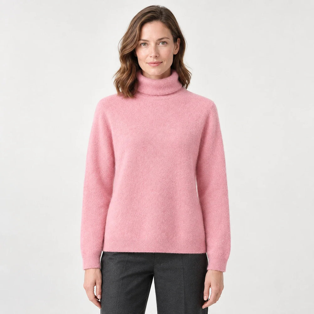 Marilyn | Stylish Ribbed Trim Long Sleeve Turtleneck Sweater