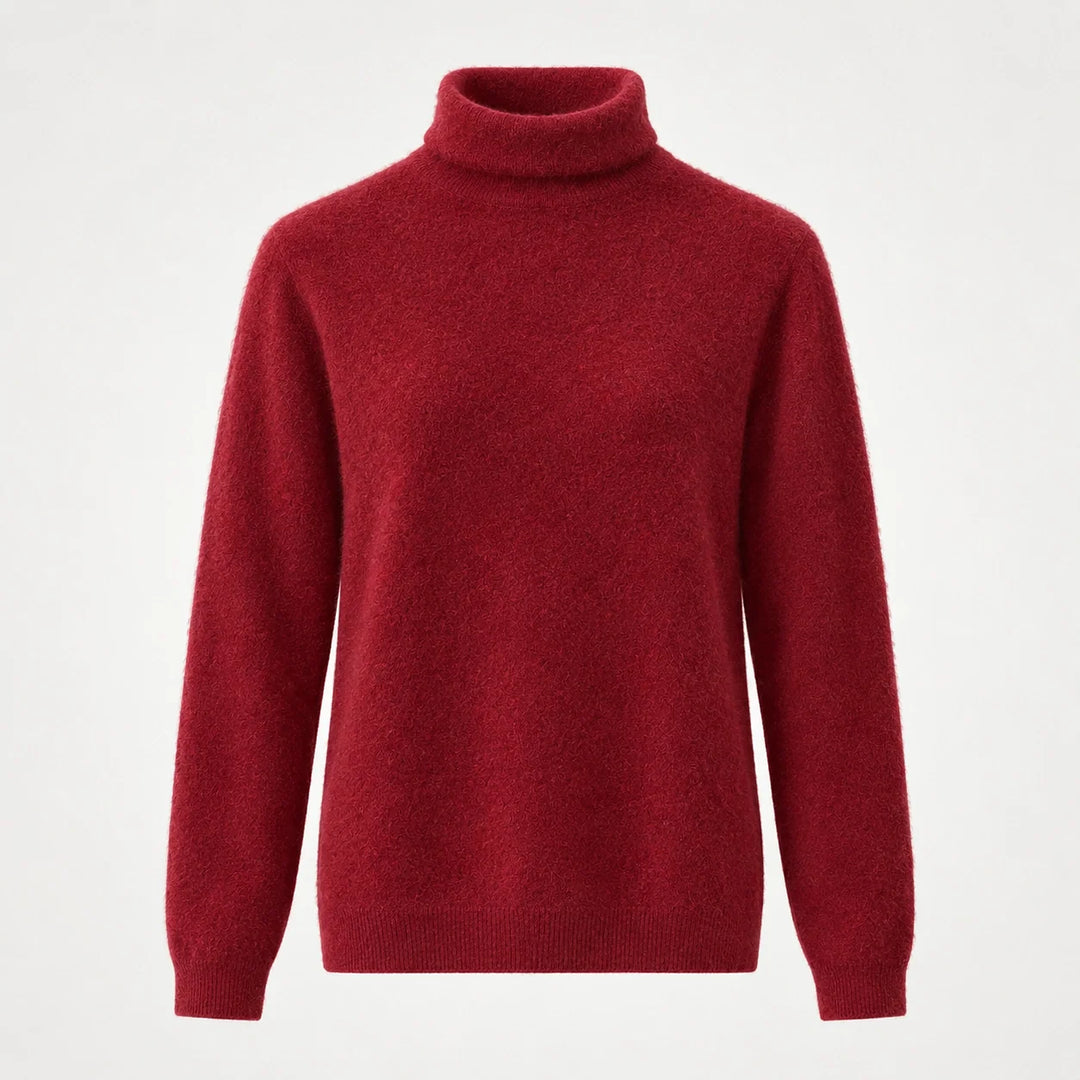Marilyn | Stylish Ribbed Trim Long Sleeve Turtleneck Sweater